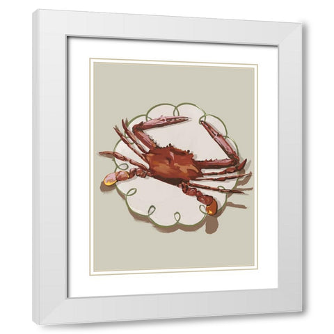 Crustacean Beige White Modern Wood Framed Art Print with Double Matting by Urban Road