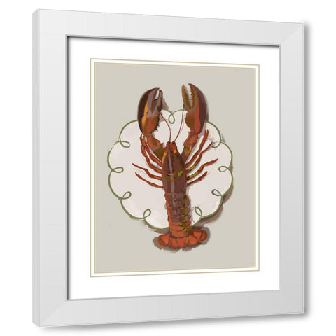 Freshwater Beige White Modern Wood Framed Art Print with Double Matting by Urban Road