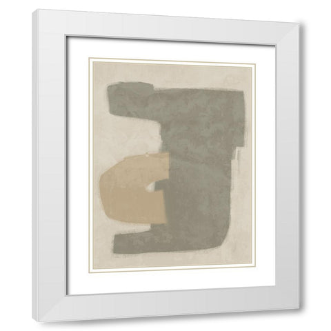 Composed Khaki White Modern Wood Framed Art Print with Double Matting by Urban Road
