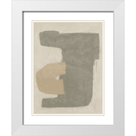 Composed Khaki White Modern Wood Framed Art Print with Double Matting by Urban Road
