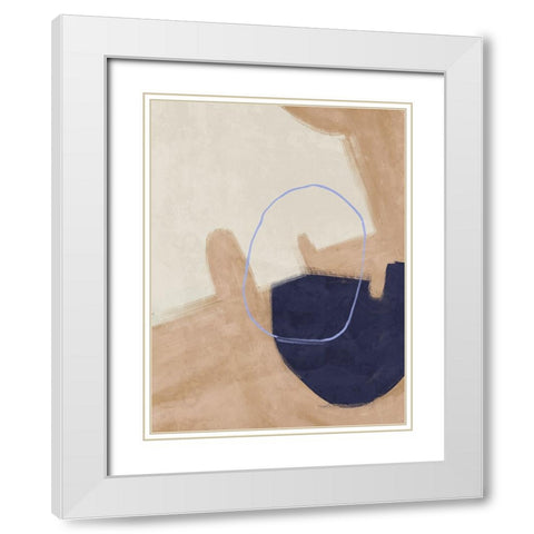 Nonchalant Navy White Modern Wood Framed Art Print with Double Matting by Urban Road