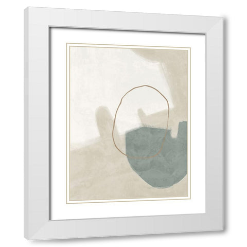 Nonchalant Teal White Modern Wood Framed Art Print with Double Matting by Urban Road
