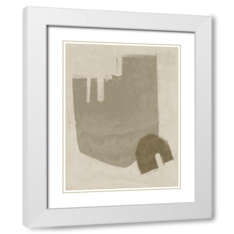 Blase Light Brown White Modern Wood Framed Art Print with Double Matting by Urban Road