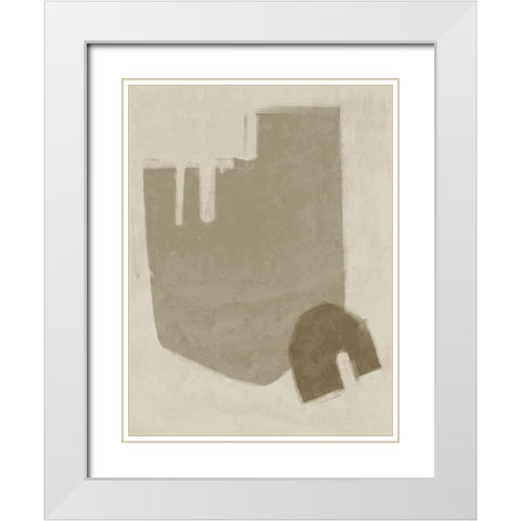 Blase Light Brown White Modern Wood Framed Art Print with Double Matting by Urban Road