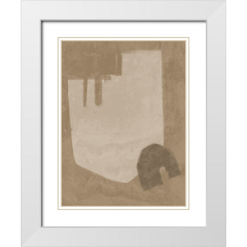 Blase Brown White Modern Wood Framed Art Print with Double Matting by Urban Road