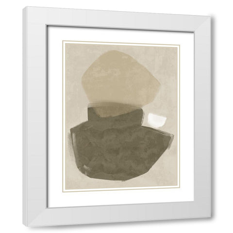 Balanced Khaki Green White Modern Wood Framed Art Print with Double Matting by Urban Road