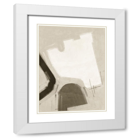 Open-Minded Khaki Green White Modern Wood Framed Art Print with Double Matting by Urban Road