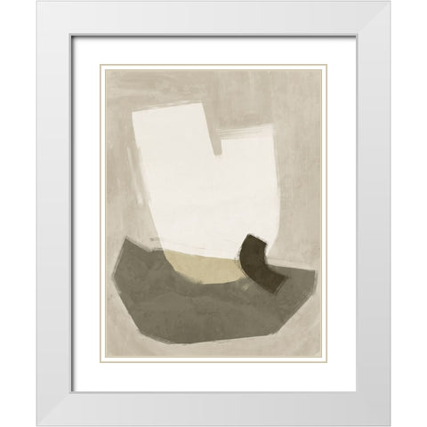 Laid-Back Khaki Green White Modern Wood Framed Art Print with Double Matting by Urban Road