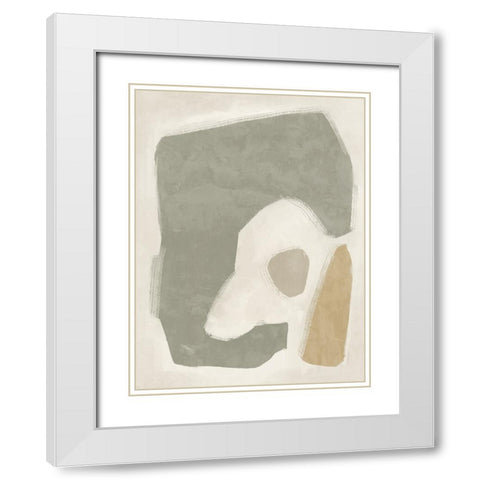 Easy Does It Sage Green White Modern Wood Framed Art Print with Double Matting by Urban Road