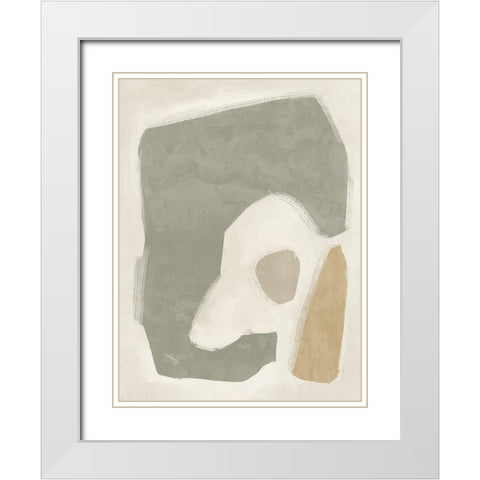 Easy Does It Sage Green White Modern Wood Framed Art Print with Double Matting by Urban Road