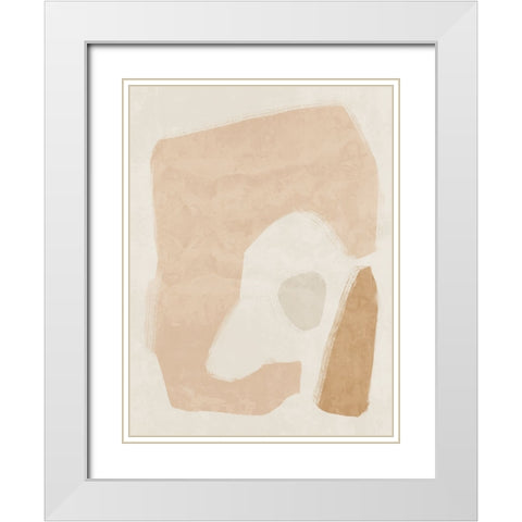 Easy Does It Neutral White Modern Wood Framed Art Print with Double Matting by Urban Road