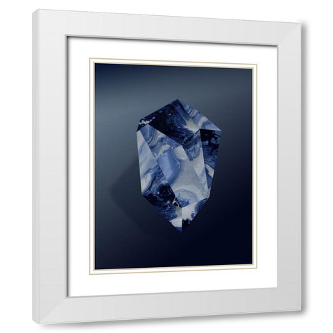 Sapphire White Modern Wood Framed Art Print with Double Matting by Urban Road