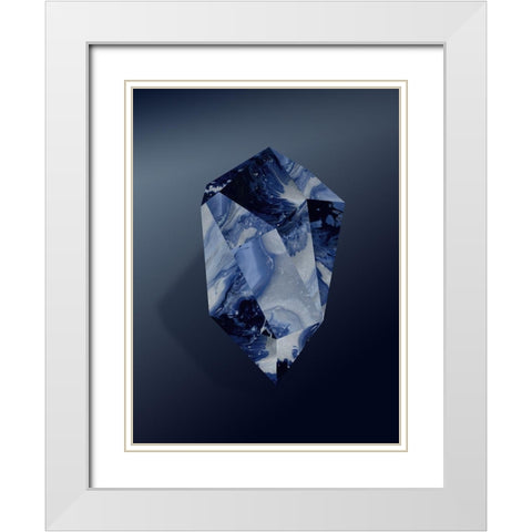 Sapphire White Modern Wood Framed Art Print with Double Matting by Urban Road
