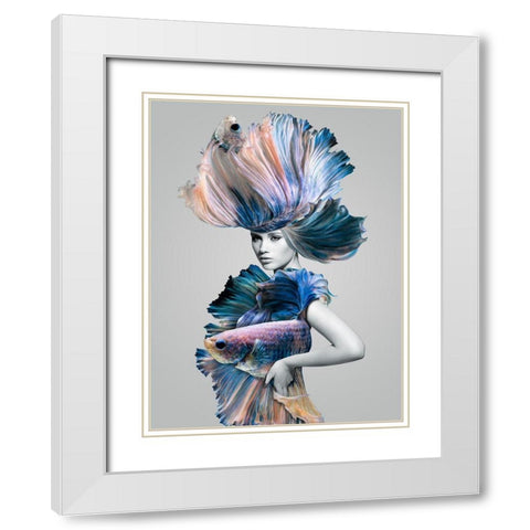 Selene White Modern Wood Framed Art Print with Double Matting by Urban Road