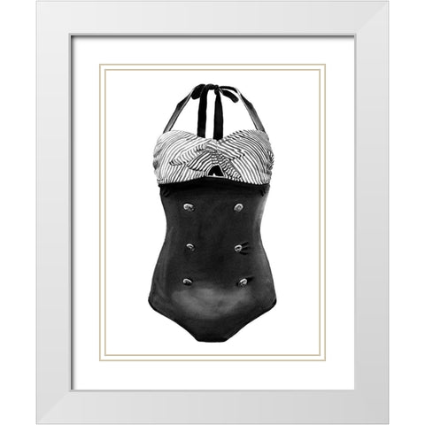 Greta White Modern Wood Framed Art Print with Double Matting by Urban Road