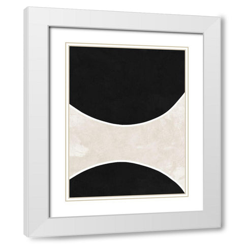 Ellipse White Modern Wood Framed Art Print with Double Matting by Urban Road
