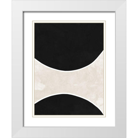Ellipse White Modern Wood Framed Art Print with Double Matting by Urban Road