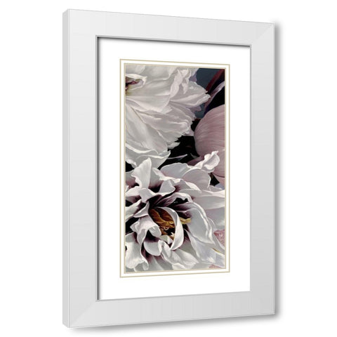 Fleur Triptych - Panel 2 White Modern Wood Framed Art Print with Double Matting by Urban Road