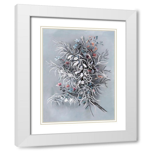 Bluebell White Modern Wood Framed Art Print with Double Matting by Urban Road