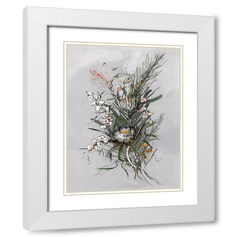 Boronia White Modern Wood Framed Art Print with Double Matting by Urban Road