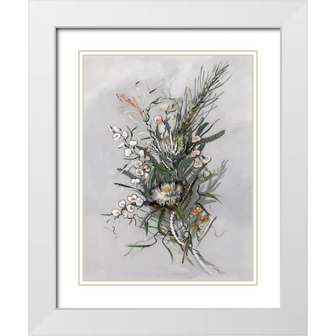 Boronia White Modern Wood Framed Art Print with Double Matting by Urban Road