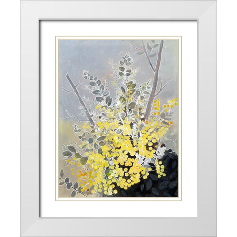 Acacia White Modern Wood Framed Art Print with Double Matting by Urban Road