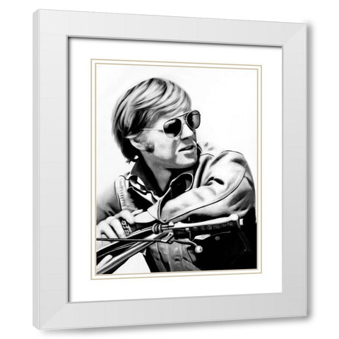 Sundance Kid White Modern Wood Framed Art Print with Double Matting by Urban Road