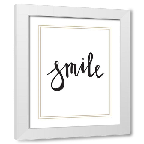 Smile Poster White Modern Wood Framed Art Print with Double Matting by Urban Road