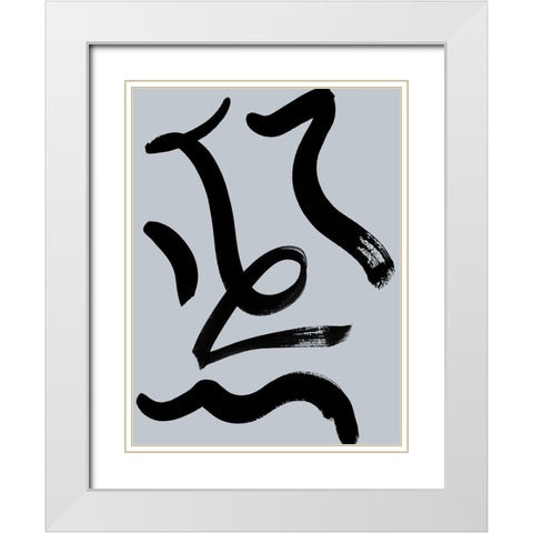 Noko Smoke Poster White Modern Wood Framed Art Print with Double Matting by Urban Road