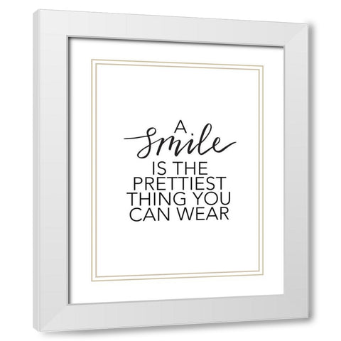 Prettiest Smile Poster White Modern Wood Framed Art Print with Double Matting by Urban Road