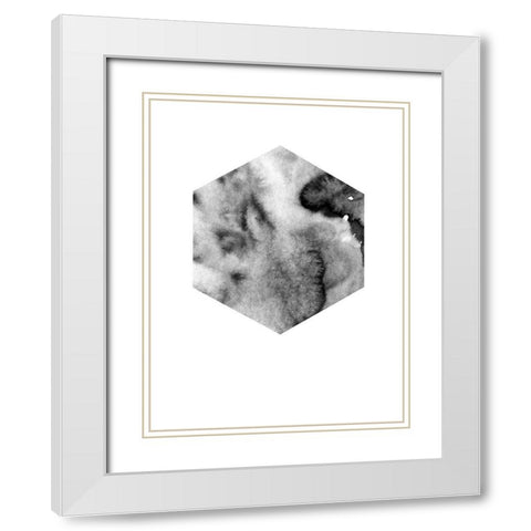 Hex Black Poster White Modern Wood Framed Art Print with Double Matting by Urban Road