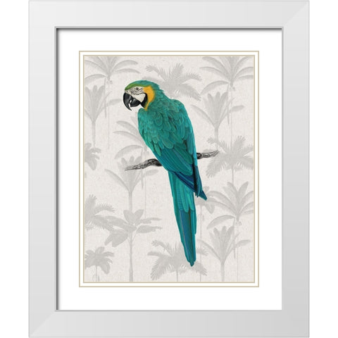 Tropical Macaw Poster White Modern Wood Framed Art Print with Double Matting by Urban Road
