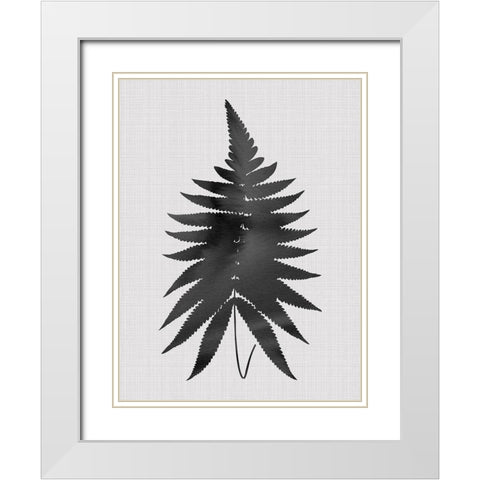 Fern Black Poster White Modern Wood Framed Art Print with Double Matting by Urban Road