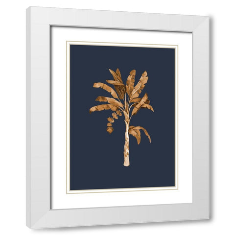 Golden Palm I White Modern Wood Framed Art Print with Double Matting by Urban Road