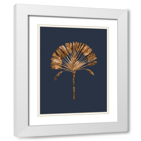 Golden Palm II White Modern Wood Framed Art Print with Double Matting by Urban Road
