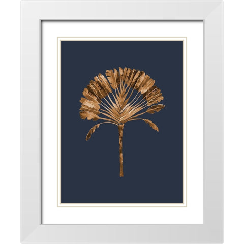 Golden Palm II White Modern Wood Framed Art Print with Double Matting by Urban Road