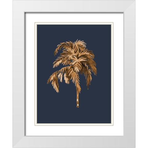Golden Palm III White Modern Wood Framed Art Print with Double Matting by Urban Road
