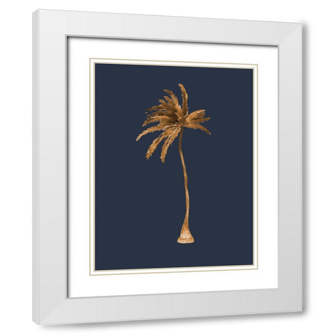 Golden Palm IIII White Modern Wood Framed Art Print with Double Matting by Urban Road