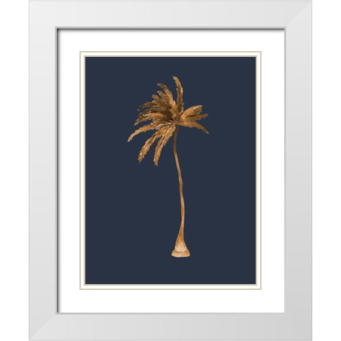 Golden Palm IIII White Modern Wood Framed Art Print with Double Matting by Urban Road