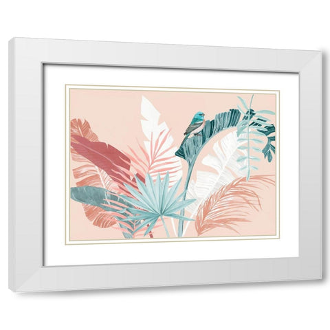 Peach Palms Poster White Modern Wood Framed Art Print with Double Matting by Urban Road