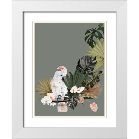 Cockatoo Fanfare Poster White Modern Wood Framed Art Print with Double Matting by Urban Road