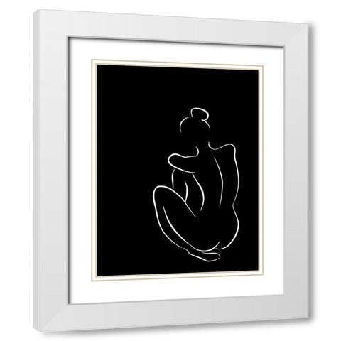 Figure I Black White Modern Wood Framed Art Print with Double Matting by Urban Road