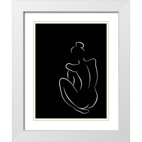 Figure I Black White Modern Wood Framed Art Print with Double Matting by Urban Road