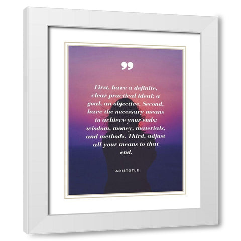 Aristotle Quote: Clear Practical Idea White Modern Wood Framed Art Print with Double Matting by ArtsyQuotes