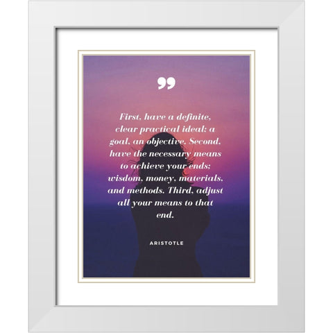 Aristotle Quote: Clear Practical Idea White Modern Wood Framed Art Print with Double Matting by ArtsyQuotes