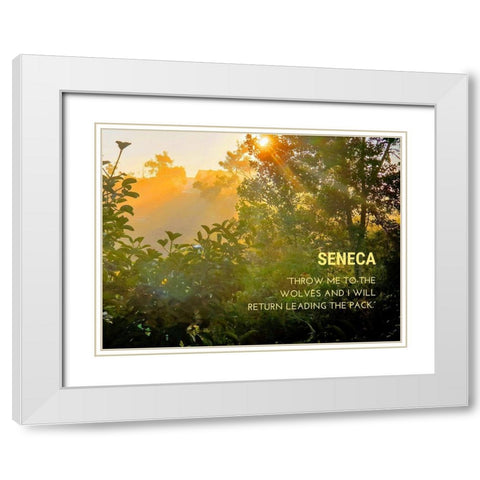 Seneca Quote: Leading the Pack White Modern Wood Framed Art Print with Double Matting by ArtsyQuotes