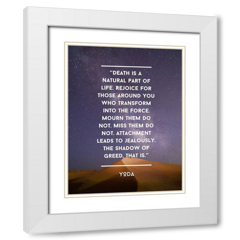 Yoda Quote: Rejoice White Modern Wood Framed Art Print with Double Matting by ArtsyQuotes