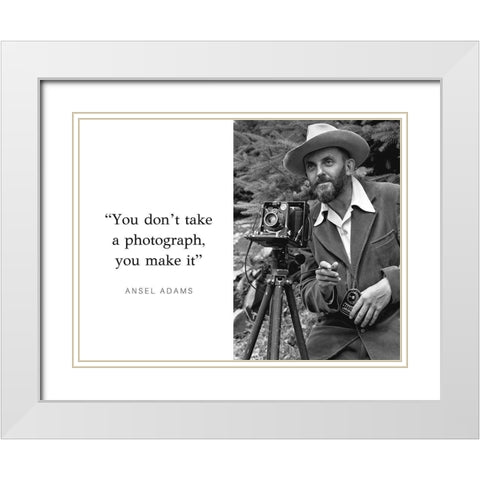 Ansel Adams Quote: Make It White Modern Wood Framed Art Print with Double Matting by ArtsyQuotes