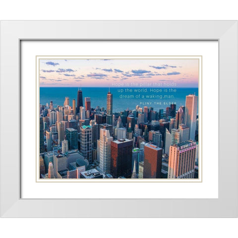 Pliny the Elder Quote: Hope is a Dream White Modern Wood Framed Art Print with Double Matting by ArtsyQuotes