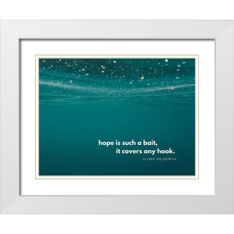 Oliver Goldsmith Quote: Hope White Modern Wood Framed Art Print with Double Matting by ArtsyQuotes